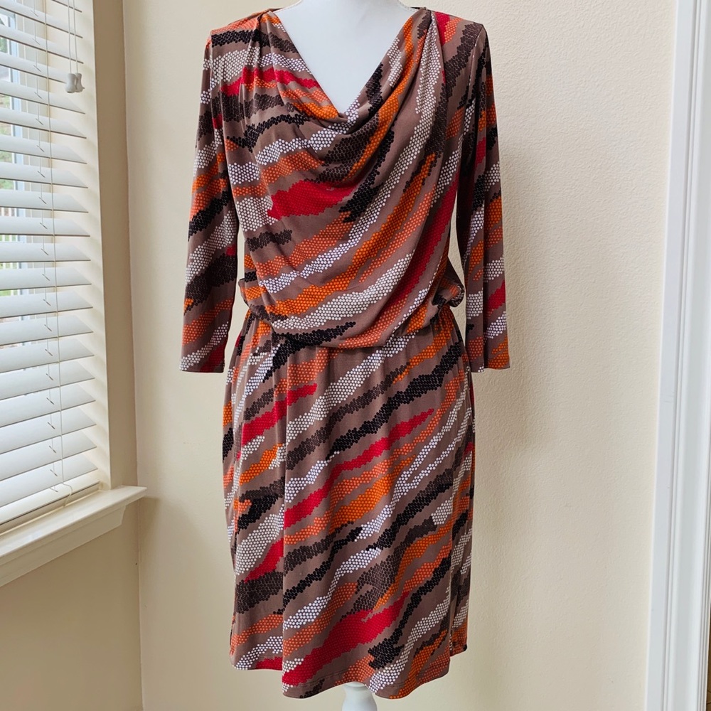 Ellen Tracy Lined Knit Dress 3/4 Sleeve M
